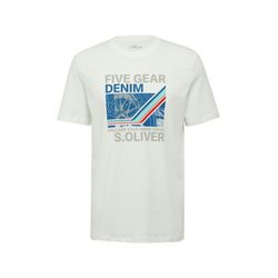s.Oliver Red Label T-Shirt mit Artwork und Frontprint - weiß (01D1)
