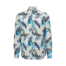 s.Oliver Red Label Regular Fit: Linen shirt with all-over print - blue (53A2)
