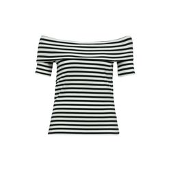 s.Oliver Red Label Shirt with off-shoulder neckline - black/white (02G5)