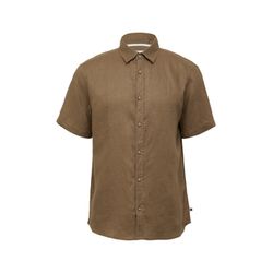 s.Oliver Red Label Regular Fit: Leinenhemd mit kurzen Ärmeln - braun (8483)