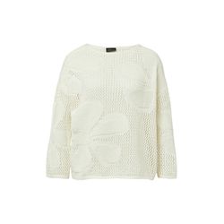 s.Oliver Black Label Pull ample à motif floral en maille - blanc (0700)