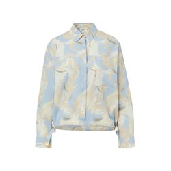 s.Oliver Red Label Patterned shirt blouse with drawstring hem - beige/blue (81A1)