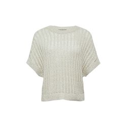 comma Loose-fit knitted sweater with sequins and short sleeves - beige (80X0)