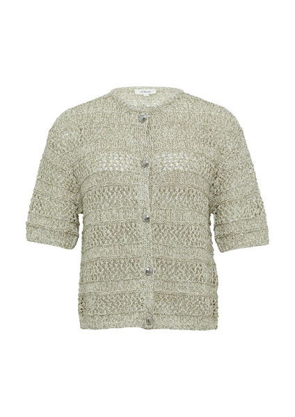 Strickweste Beige Strickweste Kurzarm Red Label Kurzarm