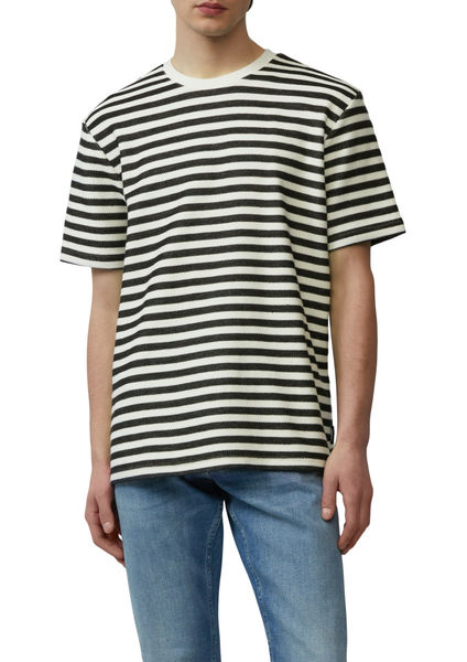 Q/S designed by Gestreiftes T-Shirt aus Sweat-Material - weiß/schwarz (02G0)