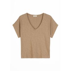 Marc O'Polo Regular T-shirt with batwing sleeves - brown (723)