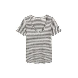 Marc O'Polo Regular striped T-shirt  - black/white (J66)