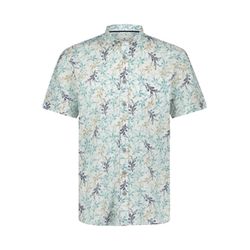 State of Art Short-sleeved shirt made of a linen blend - blue/white (1152)