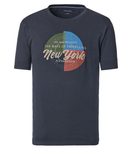 Casamoda T-Shirt mit Frontprint  - blau (105)