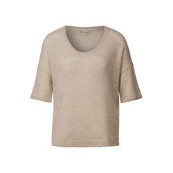 Street One T-shirt with glittering details - beige (16269)