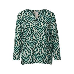 Street One Print Shirt mit Knopfdetail - grün (35930)