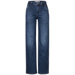 Street One Wide Leg Jeans mit Nieten - blau (16798)