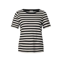Street One Knitted look striped shirt - black (20001)
