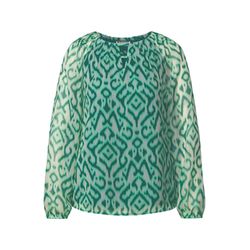 Street One Gemusterte Chiffon-Bluse - grün (36342)