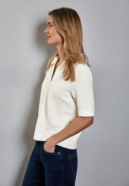 Street One Poloshirt mit Struktur - weiß (10108)