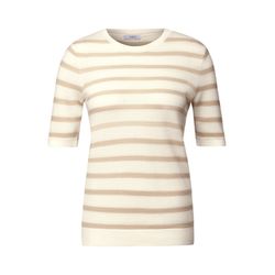 Cecil Gestreifter Strukturpullover - beige (26504)