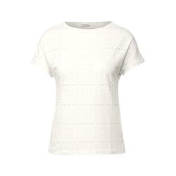 Cecil T-shirt with openwork design - white (13474)