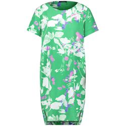 Taifun Kurzes Kleid aus Visose-Leinen-Mix - grün (05722)