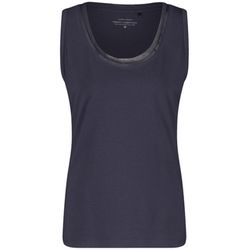 Gerry Weber Collection Basic Top mit Chiffonblende - blau (80393)