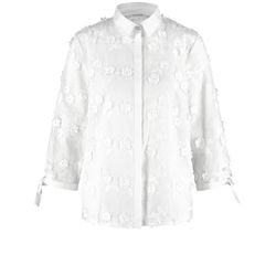 Gerry Weber Collection 3/4 sleeve blouse with 3D flower appliqué - beige/white (99600)
