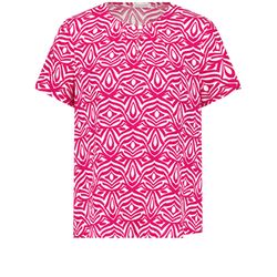 Gerry Weber Collection Fließende Kurzarmbluse mit Allover-Dessin - pink (03026)