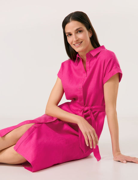 Gerry Weber Collection Long blouse dress made of pure linen pink