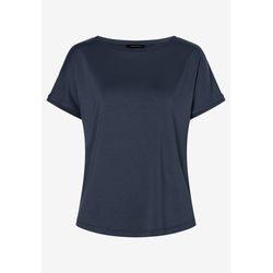 More & More T-Shirt mit Chiffonkante  - blau (0370)