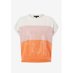 More & More Sweater with block stripes and sequins - orange (3431)