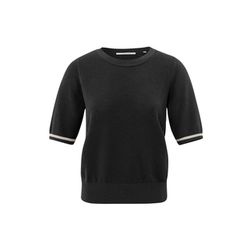 Yaya Gerippter Pullover mit Rundhalsausschnitt - schwarz (94205)