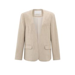 Yaya Kragenloser Blazer aus Wildleder - beige/braun (51304)
