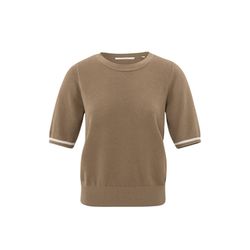 Yaya Gerippter Pullover mit Rundhalsausschnitt - braun (81017)