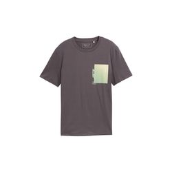 Tom Tailor Denim T-Shirt mit Print aus Baumwolle - grau (11587)