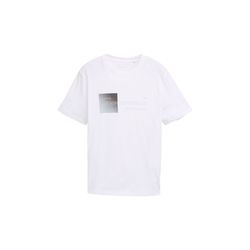 Tom Tailor Denim T-Shirt mit Print aus Baumwolle - weiß (20000)