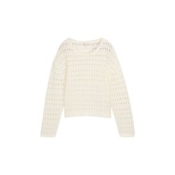 Tom Tailor Denim Relaxed Fit Strickpullover mit Lochmuster - beige (10332)