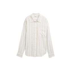 Tom Tailor Denim Oversized Hemd mit Leinenanteil - weiß (37833)
