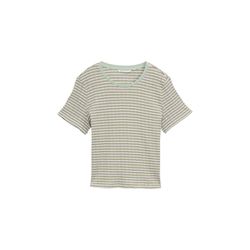 Tom Tailor Denim Boxy Fit Pointelle T-Shirt - beige/grün (37814)