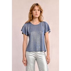 Molly Bracken Short sleeve cross back top - blue (BLEU)