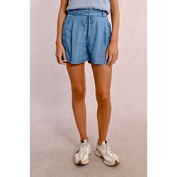Molly Bracken High-waisted tencel shorts - blue (BLEUDENIM)