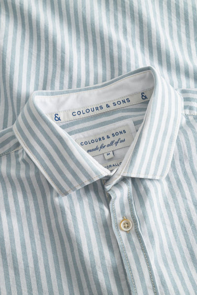 Colours & Sons Hemd Oxford Stripes - Kimono Stripes - blau (585)