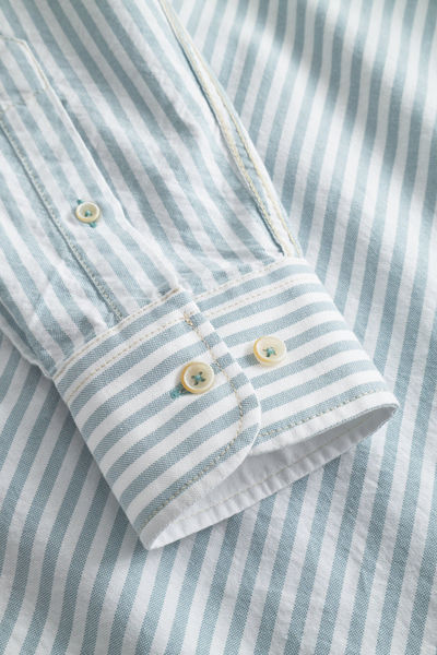 Colours & Sons Hemd Oxford Stripes - Kimono Stripes - blau (585)