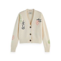 Scotch & Soda Lässige bestickte Strickjacke - beige (111)