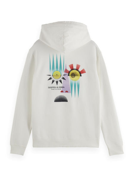 Scotch & Soda Hoodie mit Artwork auf Vorder- und Rückseite - weiß (101)