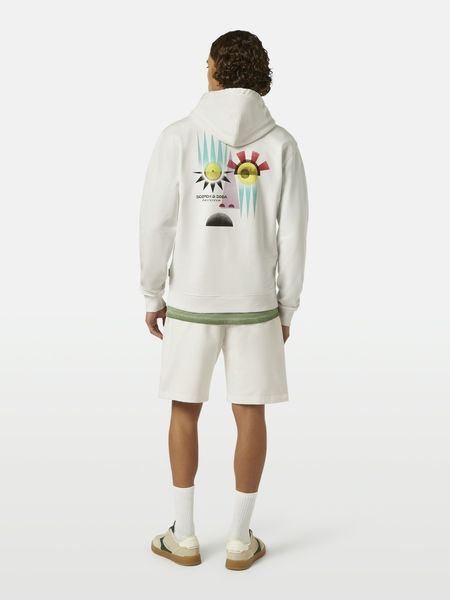 Scotch & Soda Hoodie mit Artwork auf Vorder- und Rückseite - weiß (101)