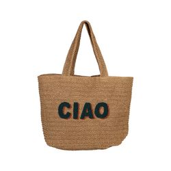 SEMA Design Shopper mit Schriftzug - beige/grün (00)