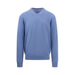 Fynch Hatton Fine knit cotton sweater - blue (604)