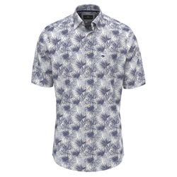 Fynch Hatton Short-sleeved cotton shirt - blue (685)