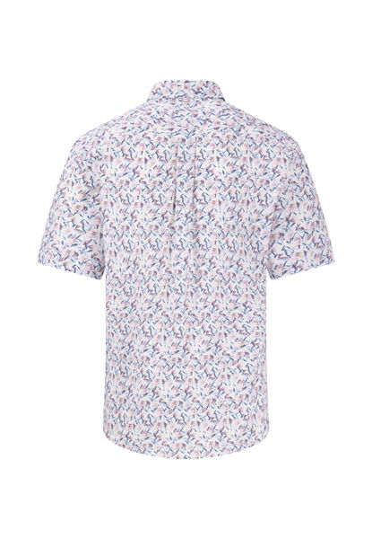 Fynch Hatton Kurzarmhemd aus Baumwolle - blau/pink (461)