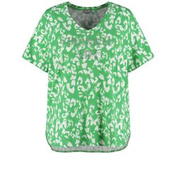Samoon Short-sleeved shirt with sparkling wording - green (05752)