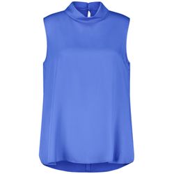 Samoon Ärmellose Bluse mit Stehkragen - blau (08960)