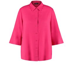 Samoon 3/4 Arm Bluse aus Viskose-Leinen-Mix - pink (06590)